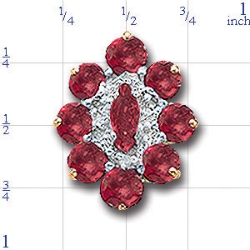 N513 14K RUBY OUTLINING A FLOWER DESIGN SLIDE 